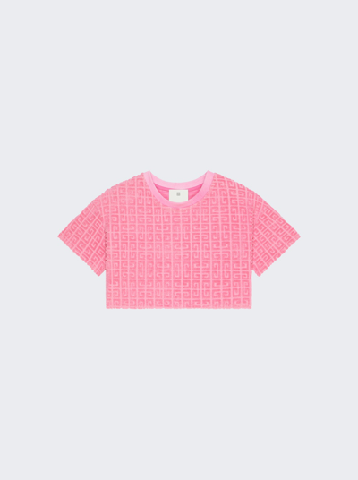 Shop Givenchy Cropped T-shirt In 4g Cotton Toweling Jacquard In Pink