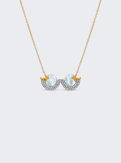 Nevernot Travel Necklace In White Mother Of Pearl