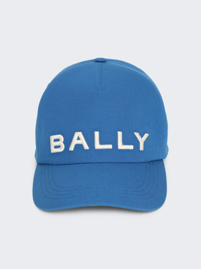 Shop Bally Embroidered Baseball Hat In Blue Kiss