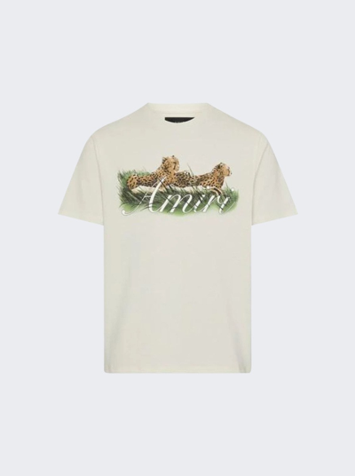 Shop Amiri Cheetah Logo T-shirt In Alabaster