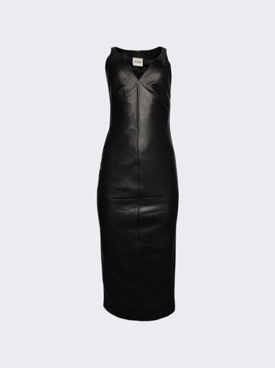 Shop Khaite Ditka Leather Dress In Black