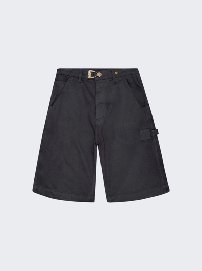 Shop Objects Iv Life Denim Carpenters Shorts In Anthracite Grey