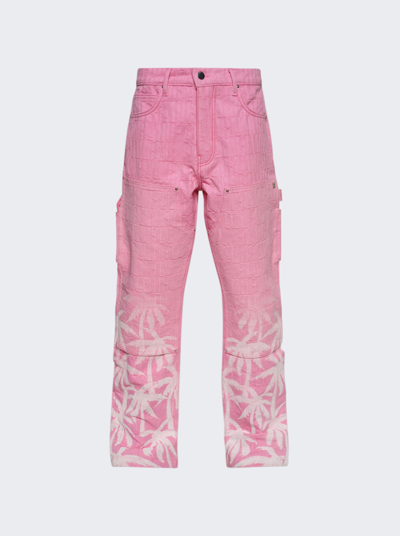 Shop Amiri X The Webster Palm Tree Carpenter Jean In Pink