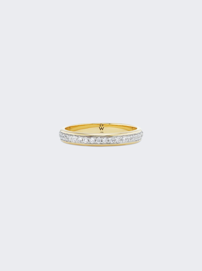 Shop Emily P Wheeler Dash Ring In 18k Yellow Gold And White Diamonds