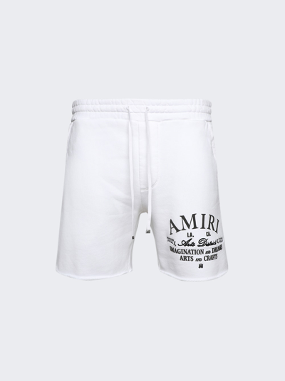 Shop Amiri Arts District Sweat Shorts In White