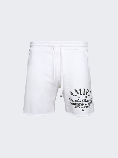Amiri Men s Arts District Logo Sweatshorts In White ModeSens