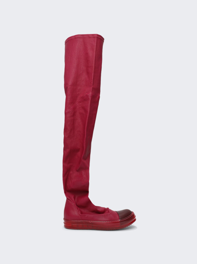 Shop Rick Owens Stretch Lambskin Stocking Sneakers In Fuchsia