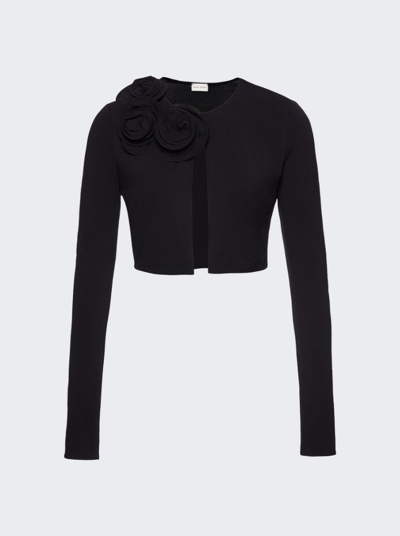 Shop Magda Butrym Cropped Jersey Top In Black