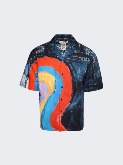 Shop Marni Short-sleeve Bowling Shirt In Multicolor