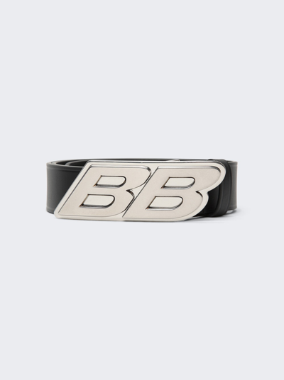 Shop Balenciaga Moto Logo Belt In Black