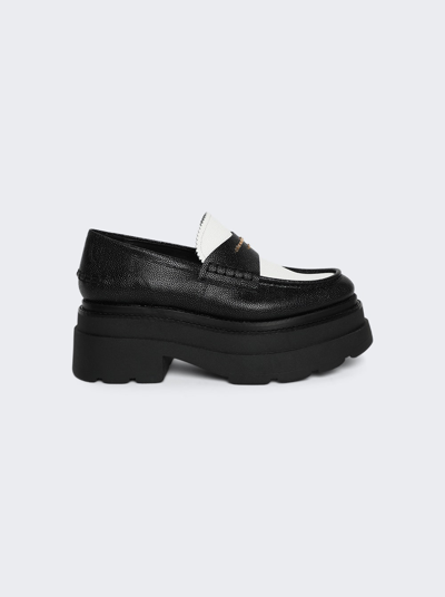 Shop Alexander Wang Leather Carter Loafer In Black And White