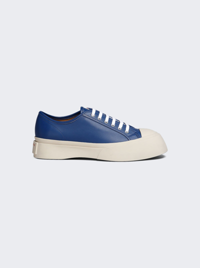 Shop Marni Pablo Lace-up Sneakers In Light Navy Blue