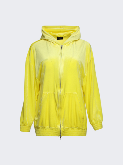 Shop Balenciaga Zip-up Hoodie In Yellow