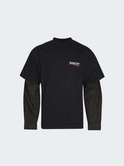 Shop Balenciaga Layered T-shirt In Washed Black