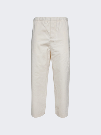 Shop Meta Campania Collective Ed Unlined Heavy Cotton Drawstring Trousers In Natural White