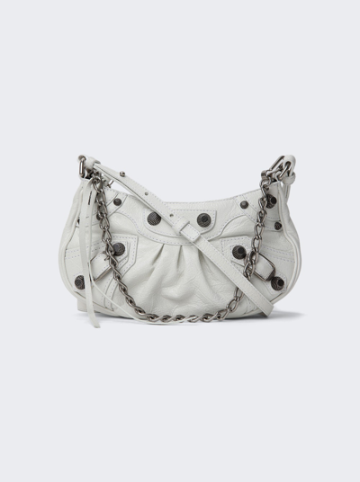 Shop Balenciaga Le Cagole Mini Bag With Chain In Optic White
