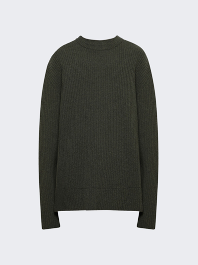 Givenchy Ribbed-knit Wool Crew-neck Jumper In Military Green
