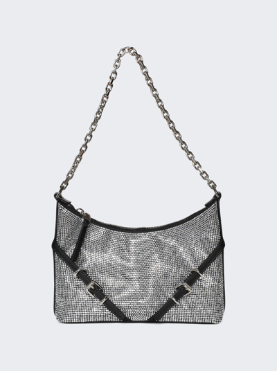 Givenchy Voyou Party Bag In Black Satin With Rhinestones In Black