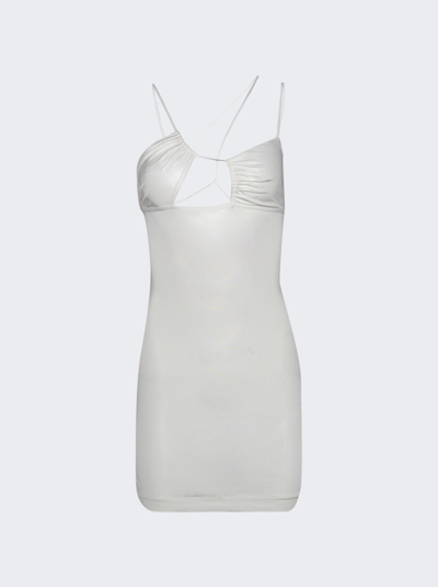 Shop Nensi Dojaka Asymmetric Bra Dress In Glossy White