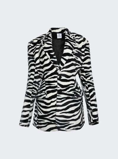 Shop Vetements Fleece Hourglass Tailored Jacket In Zebra