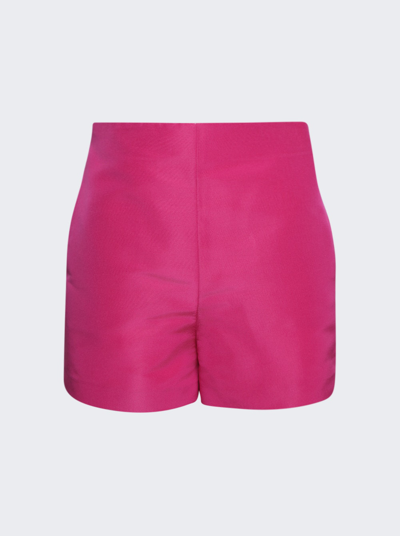 Shop Valentino Solid Faille Shorts In Pink