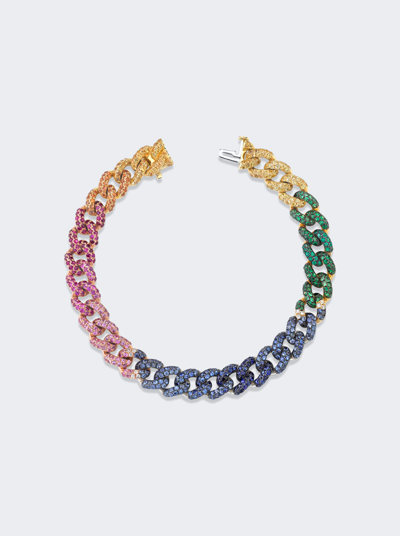Shop Shay Medium Diamond Pave Link Bracelet In Rainbow