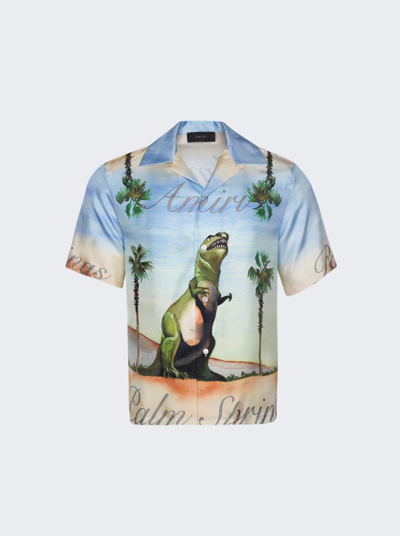 Shop Amiri X The Webster Silk Dinosaur Shirt In Multicolor