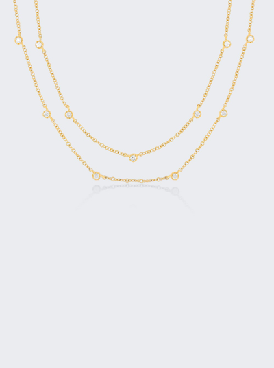 Shop Ef Collection Diamond Crown Double Strand Necklace In 14k Gold