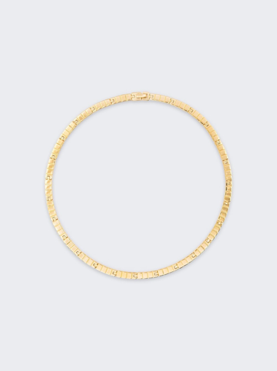 Shop Ivi Slim Slot Chain Princess Necklace In Gold