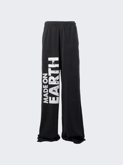 Shop Vetements Made On Earth Double Jersey Sweatpants In Faded Black