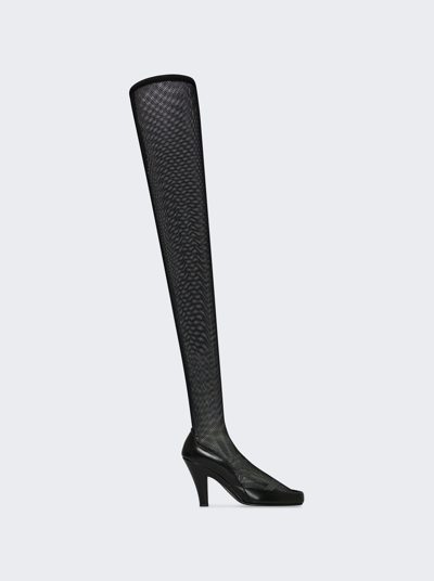 Shop The Row Sock Pump In Leather And Mesh In Black