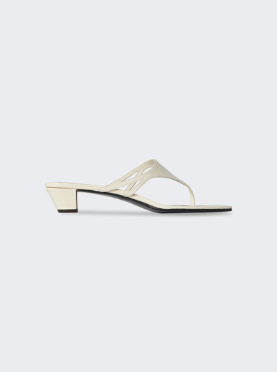 Shop The Row Graphic Thong Kitten Heel Sandal In Ivory