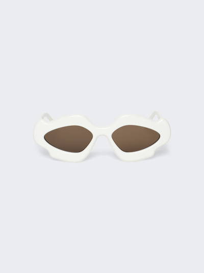 Shop Loewe Paula's Ibiza Flame Sunglasses In White And Brown