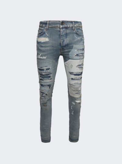 Shop Amiri Skinny Jeans In Artisanal Indigo