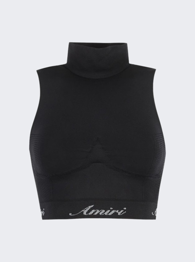 Shop Amiri Seamless Mock Neck Top In Black