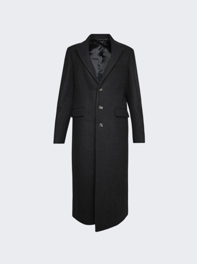 Shop Wardrobe.nyc Single Breasted Coat In Charcoal Grey
