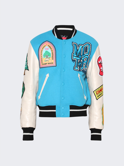 Shop Members Of The Rage Classic Camp Varsity Jacket In Algiers Blue