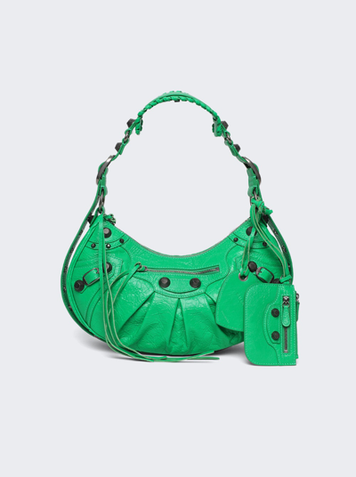 Shop Balenciaga Le Cagole Small Shoulder Bag In Vivid Green