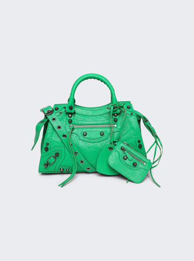 Shop Balenciaga Neo Cagole Handbag In Vivid Green