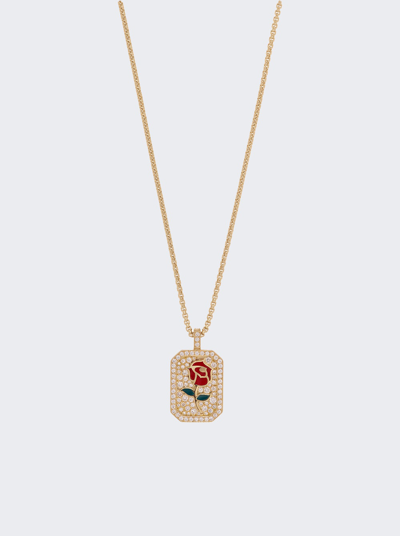 Shop Mysteryjoy Rose Antique Necklace In 18k Yellow Gold