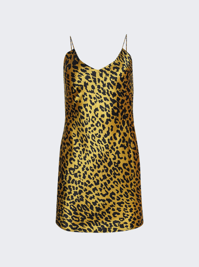 Shop Sergio Hudson Slip Dress In Cheetah
