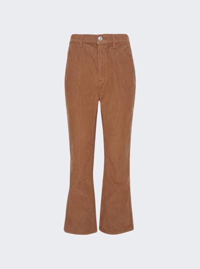 Shop Re/done 70s Loose Flare Cordury Jeans In Ginger Brown