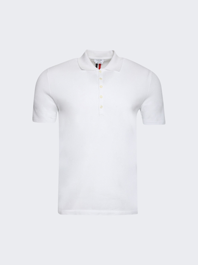 Shop Thom Browne Classic Cotton Pique Side Insert 4-bar Polo Shirt In White
