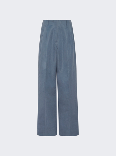 Shop The Row Gaugin Cotton And Ramie Pants In Anchor Blue