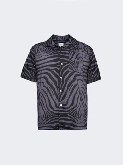 Shop Rhude Short Sleeve Zebra Shirt In Charcoal