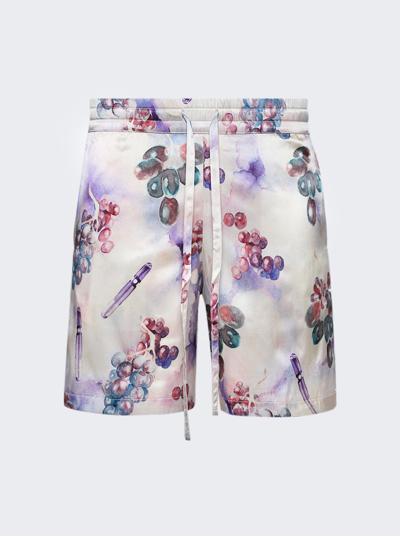 Shop Nahmias Silk Shorts In Grape Print