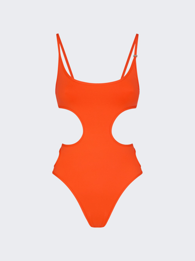 Shop Attico One-piece Swimsuit In Orange