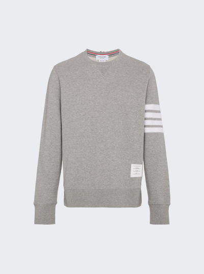 Shop Thom Browne Classic Cotton Loopback 4-bar Sweatshirt In Light Grey