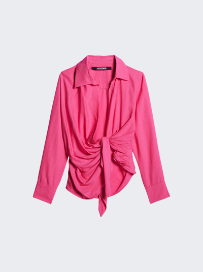 Shop Jacquemus La Chemise Bahia Shirt In Pink