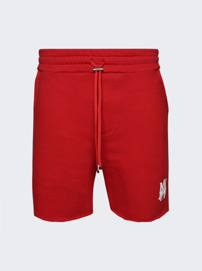 Shop Amiri Ma Logo Shorts In Red